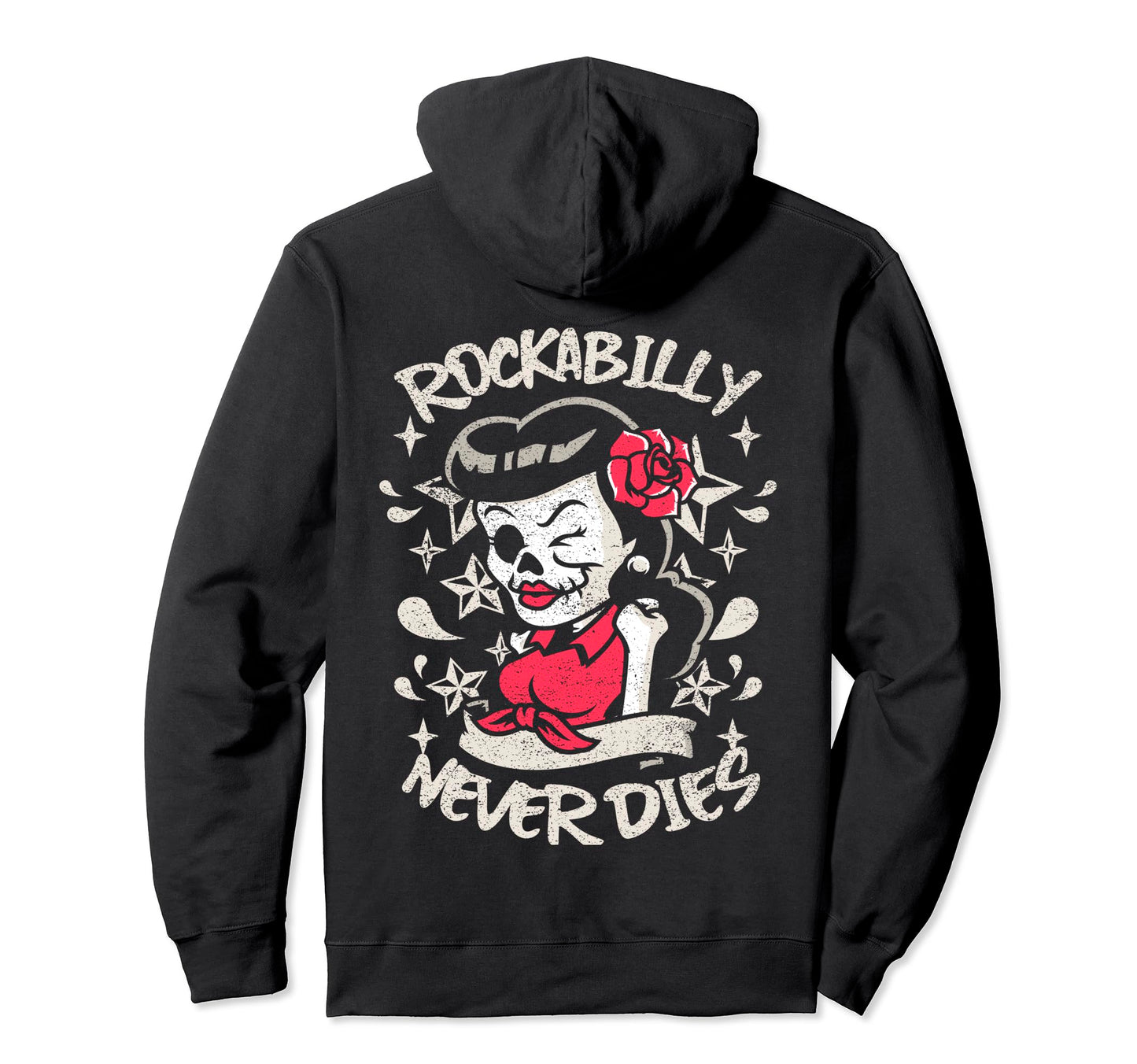 Rockabilly Never Dies Pinup Edgy Hoodie - Casual Everyday Wear for Adults - T-Shirt, Sweatshirt, Hoodie
