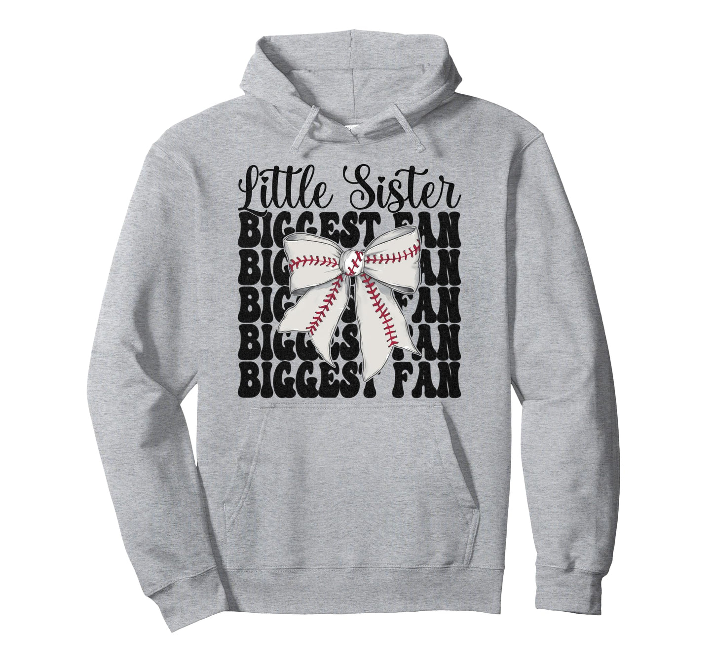 Baseball Sister Baseball Little Hoodie - Minimalist Print for Adults - T-Shirt, Sweatshirt, Hoodie