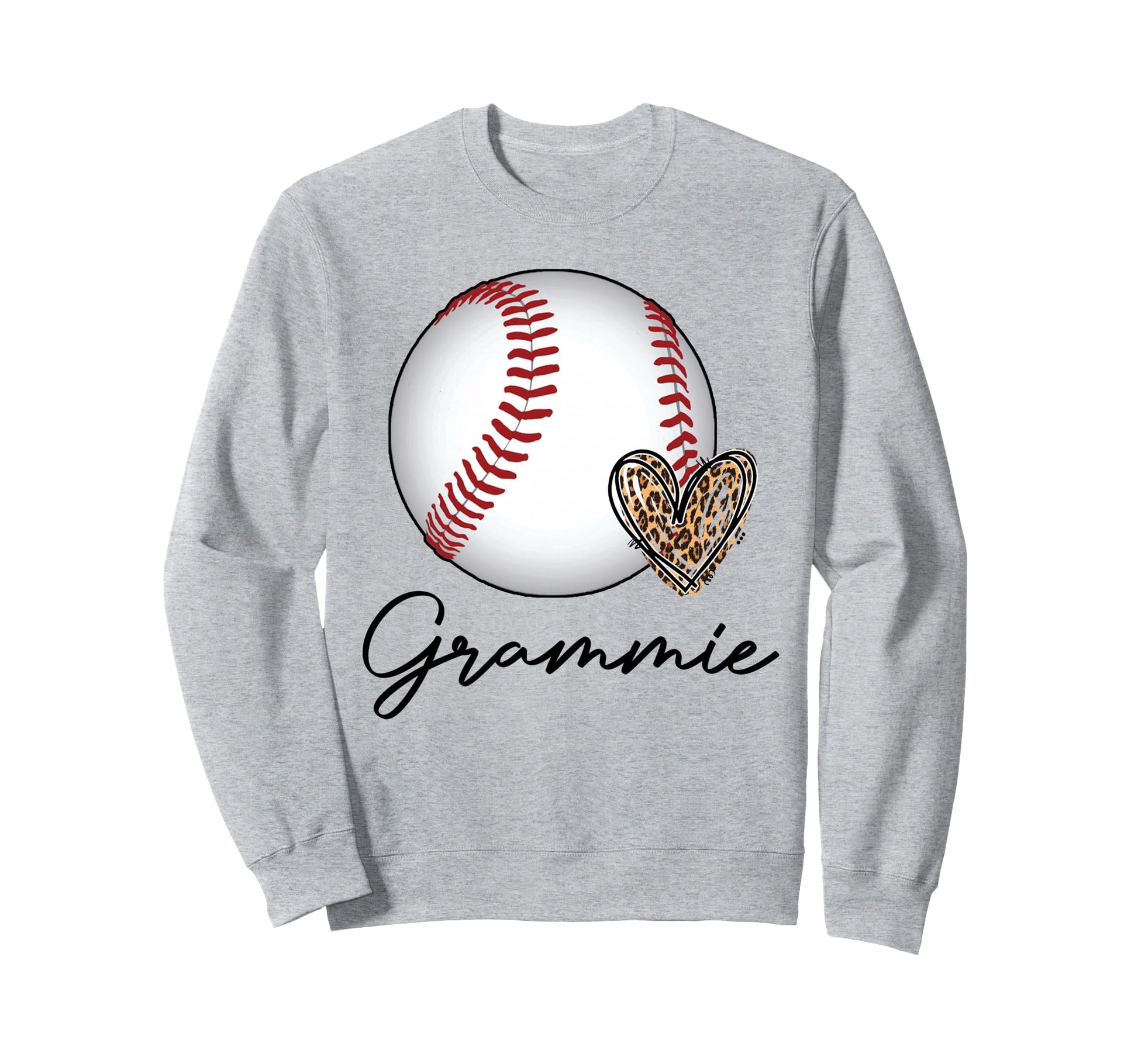 Baseball Grammie Leopard Heart Sweatshirt - Fun Novelty Design Unisex - T-Shirt, Sweatshirt, Hoodie