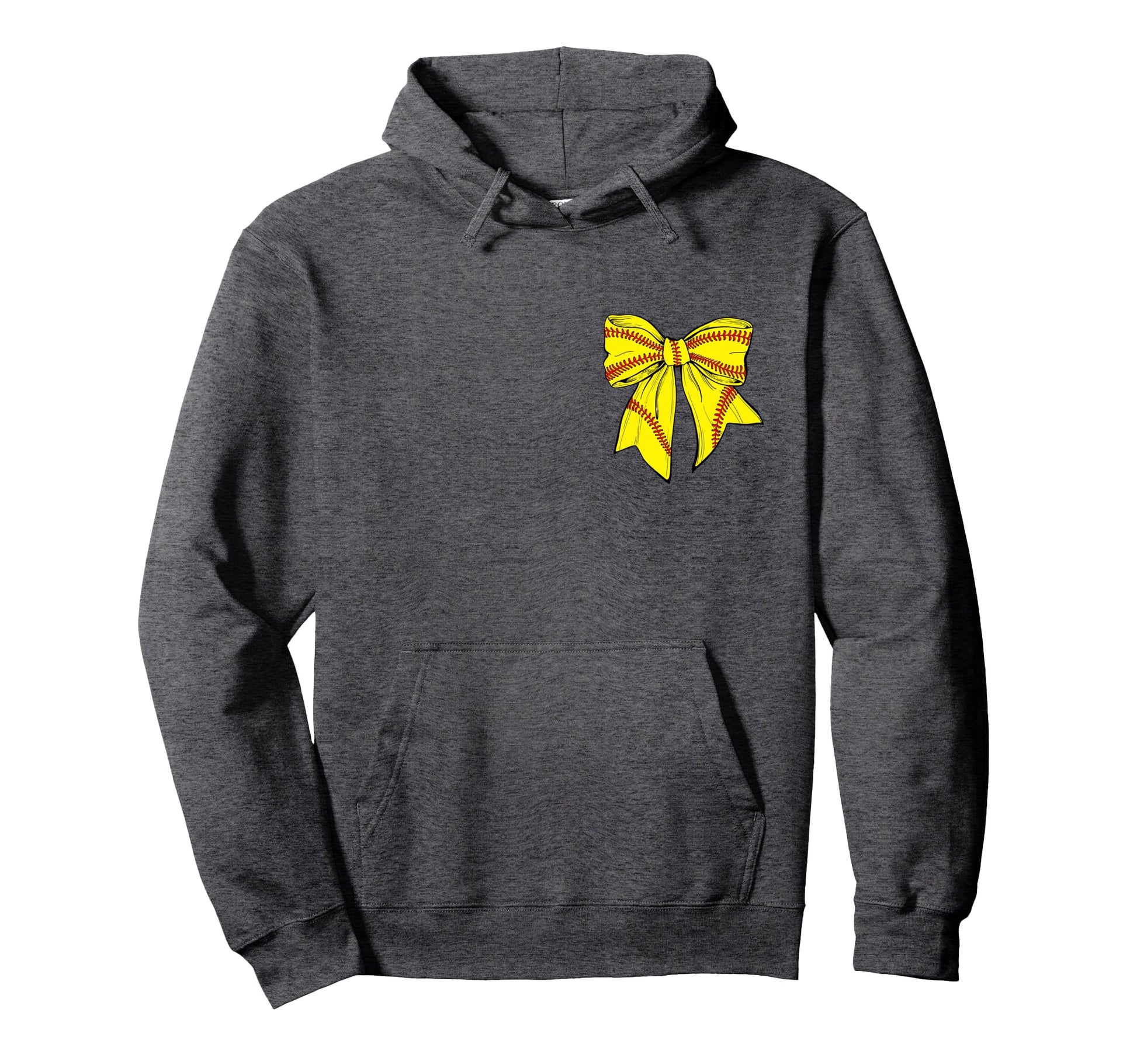 Softball Bow Game Day Coquette Hoodie - Fun Novelty Design for Adults - T-Shirt, Sweatshirt, Hoodie
