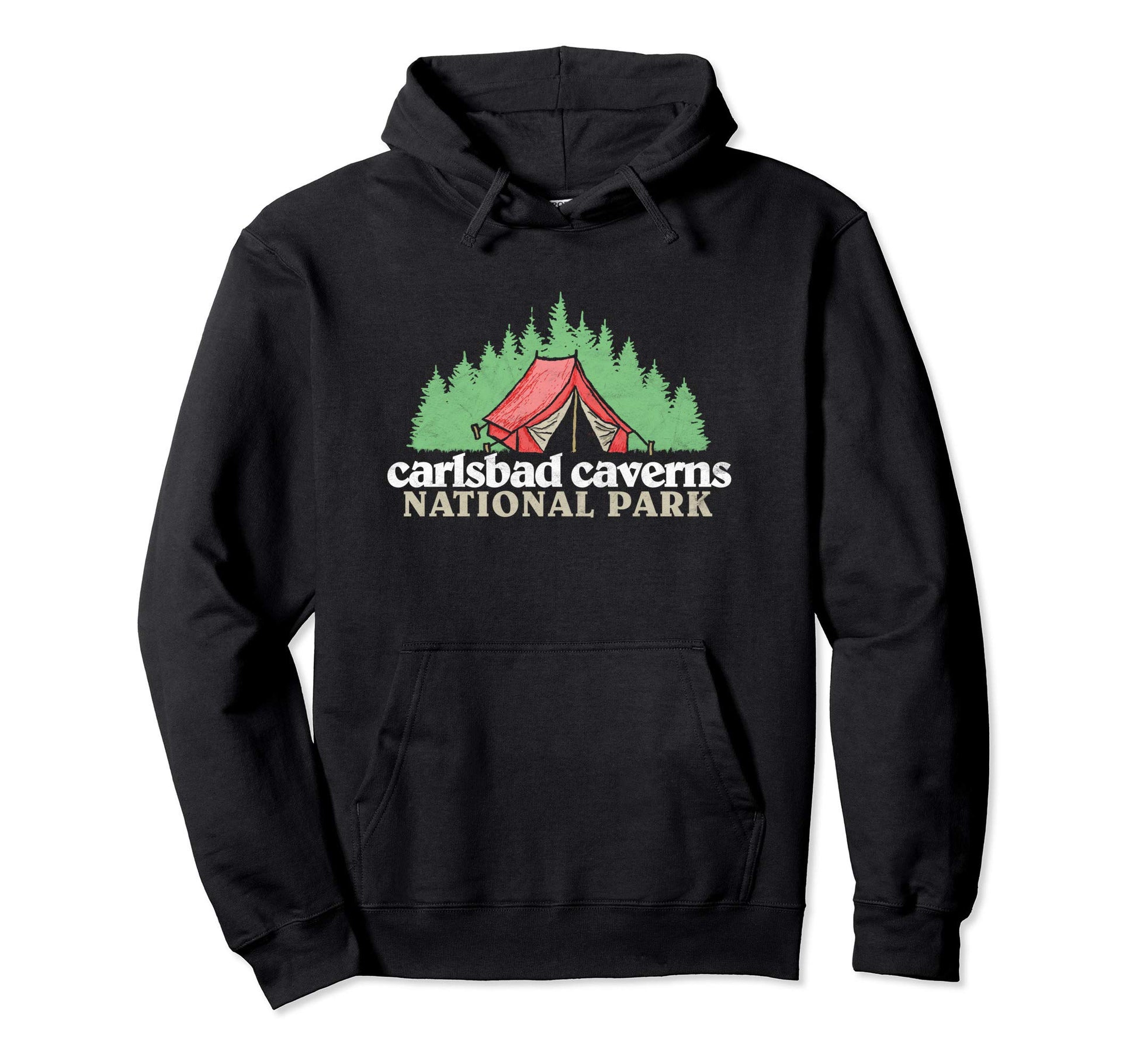Carlsbad Caverns National Park Tent Hoodie - Minimalist Print for Adults - T-Shirt, Sweatshirt, Hoodie