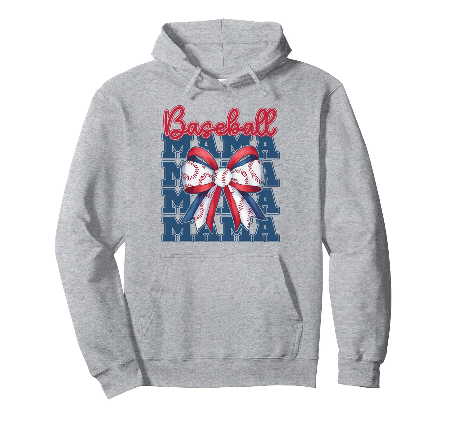 Baseball Mama Coquette Bow Sport Mom Hoodie - Minimalist Print Unisex - T-Shirt, Sweatshirt, Hoodie