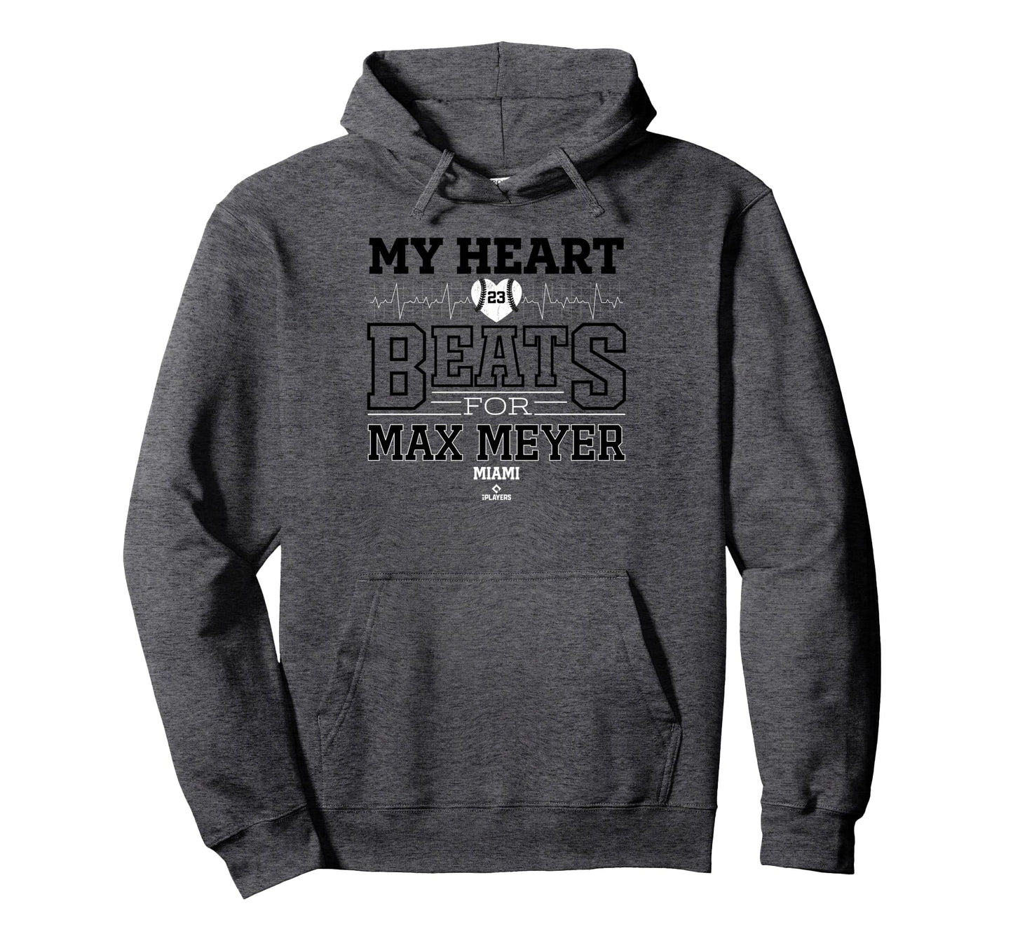 My Heart Beats Max Meyer Miami Baseball Hoodie - Trendy Graphic Men Women - T-Shirt, Sweatshirt, Hoodie