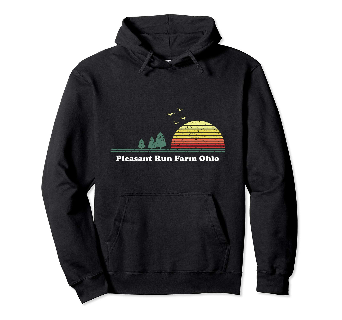 Pleasant Run Farm Ohio Sunset Souvenir Hoodie - Fun Novelty Design Unisex - T-Shirt, Sweatshirt, Hoodie