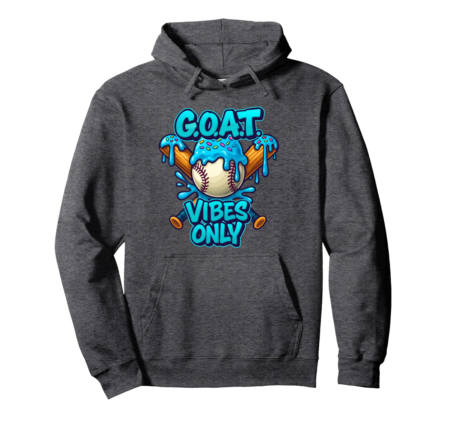 Baseball Drip Ice Cream Drip Goat Vibes Hoodie - Aesthetic Graphic Unisex - T-Shirt, Sweatshirt, Hoodie