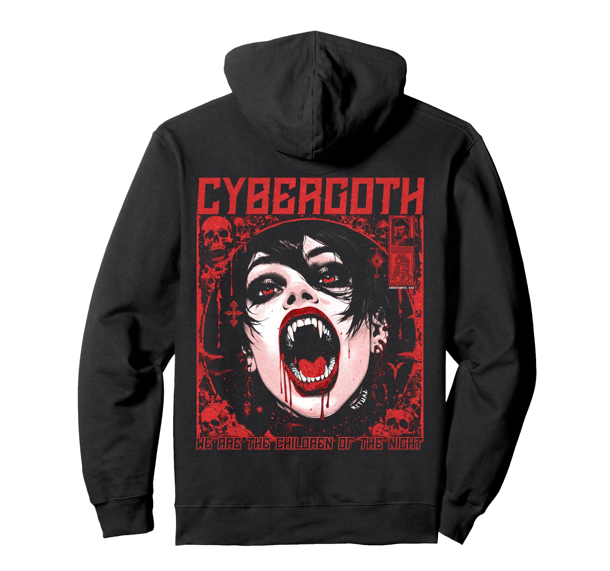 Cybergoth Creepy Manga Anime Gothic Hoodie - Novelty Apparel Men Women - T-Shirt, Sweatshirt, Hoodie