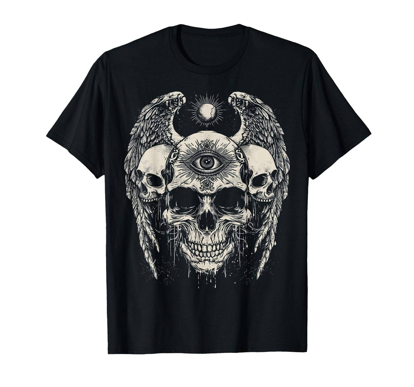 Skull Eye Wings Goth Grunge Y2K Gothic Alt T-Shirt - Trendy Graphic Unisex - T-Shirt, Sweatshirt, Hoodie