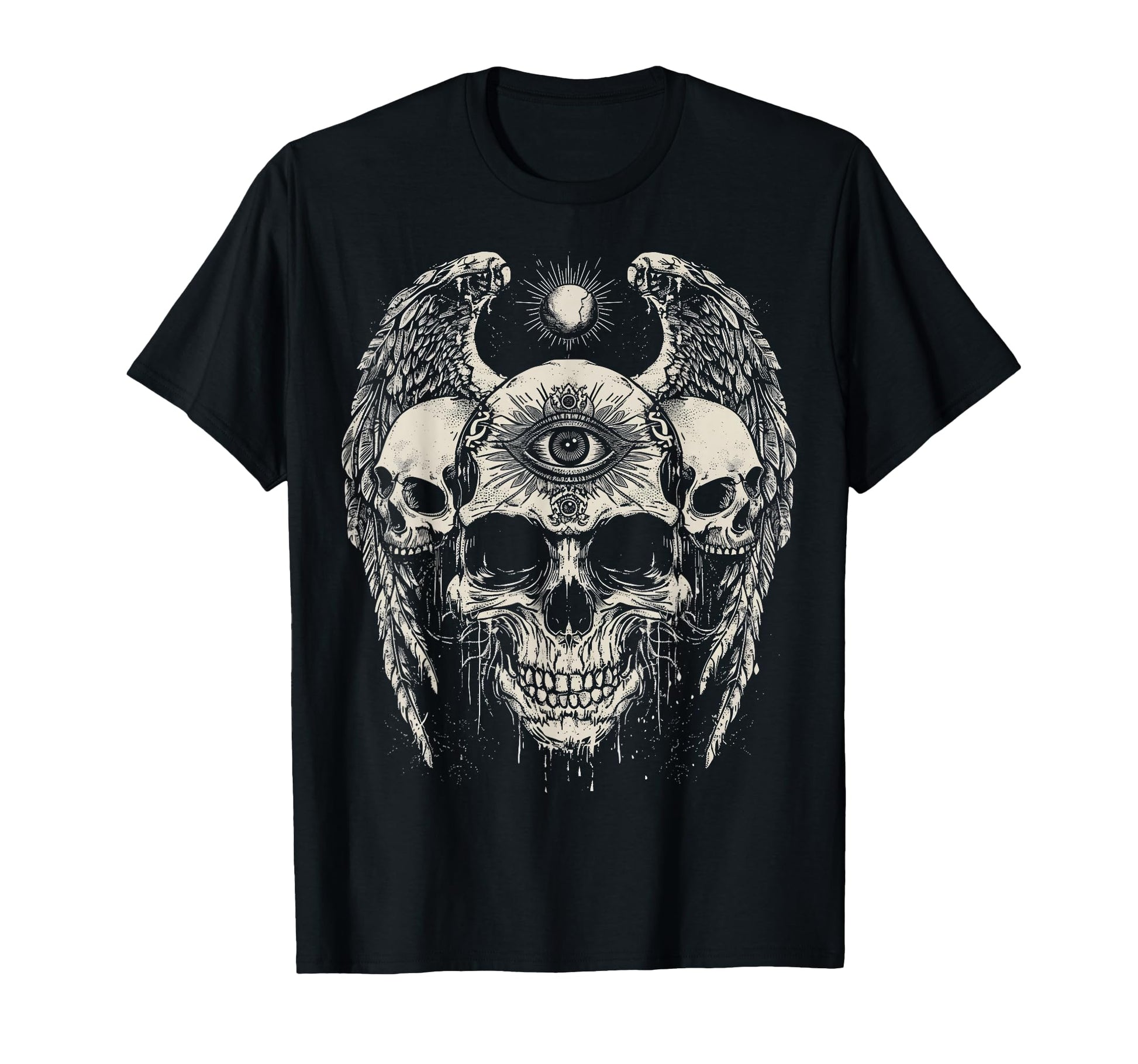 Skull Eye Wings Goth Grunge Y2K Gothic Alt T-Shirt - Trendy Graphic Unisex - T-Shirt, Sweatshirt, Hoodie