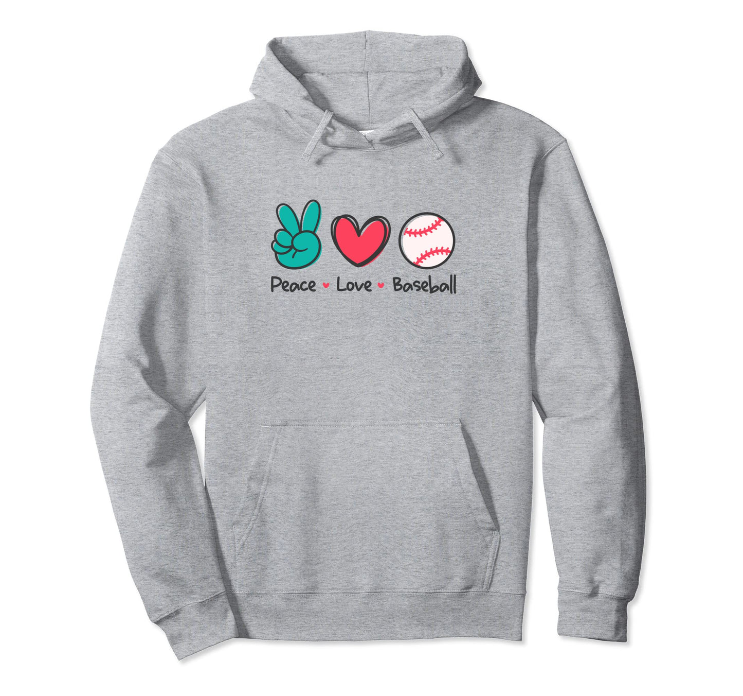 Funny Peace Love Baseball Field Play Hoodie - Novelty Apparel Men Women - T-Shirt, Sweatshirt, Hoodie