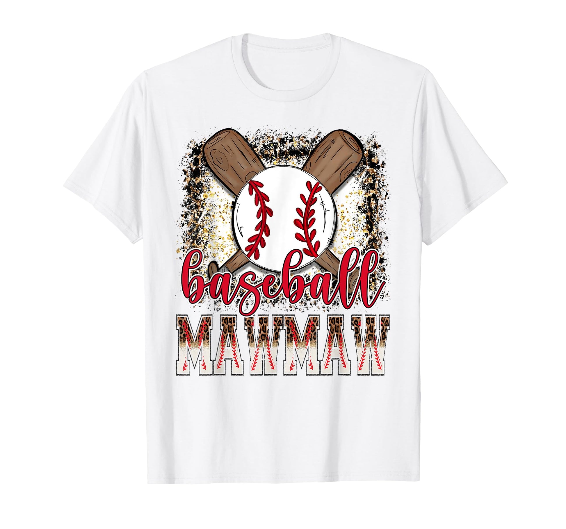 Baseball Mawmaw Leopard Proud Ball T-Shirt - Custom Art Print Men Women - T-Shirt, Sweatshirt, Hoodie