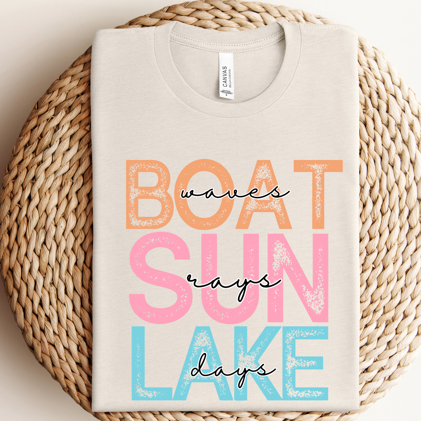 Boat, Lake, Sun Graphic - Adult & Kids T-Shirts, Sweatshirts & Hoodies apparel design preview 1