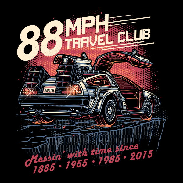 88Mph Travel Club - Adult & Kids T-Shirts, Sweatshirts & Hoodies apparel design preview 1