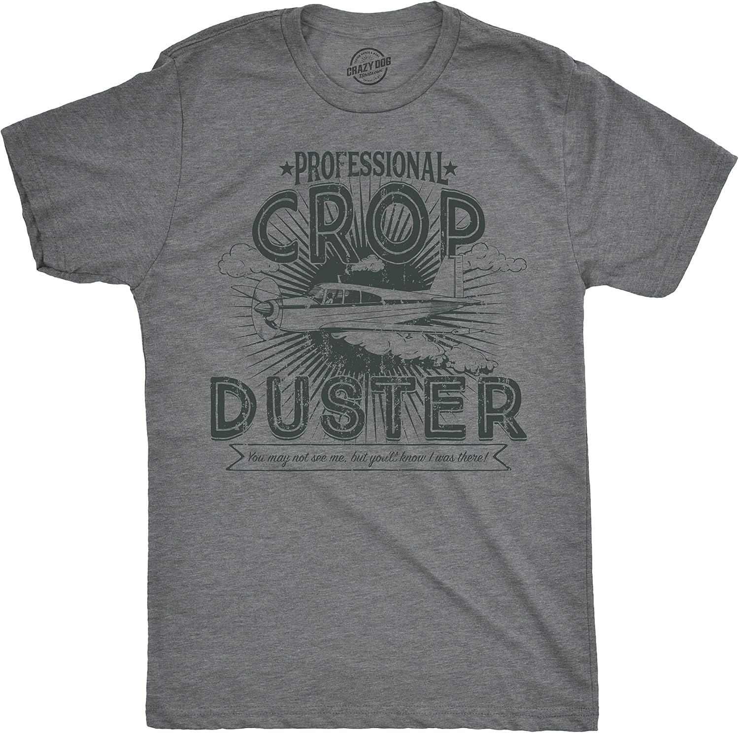 Crazy Dog Mens Professional Crop Duster Funny Fart - Adult & Kids T-Shirts, Sweatshirts & Hoodies apparel design preview 1