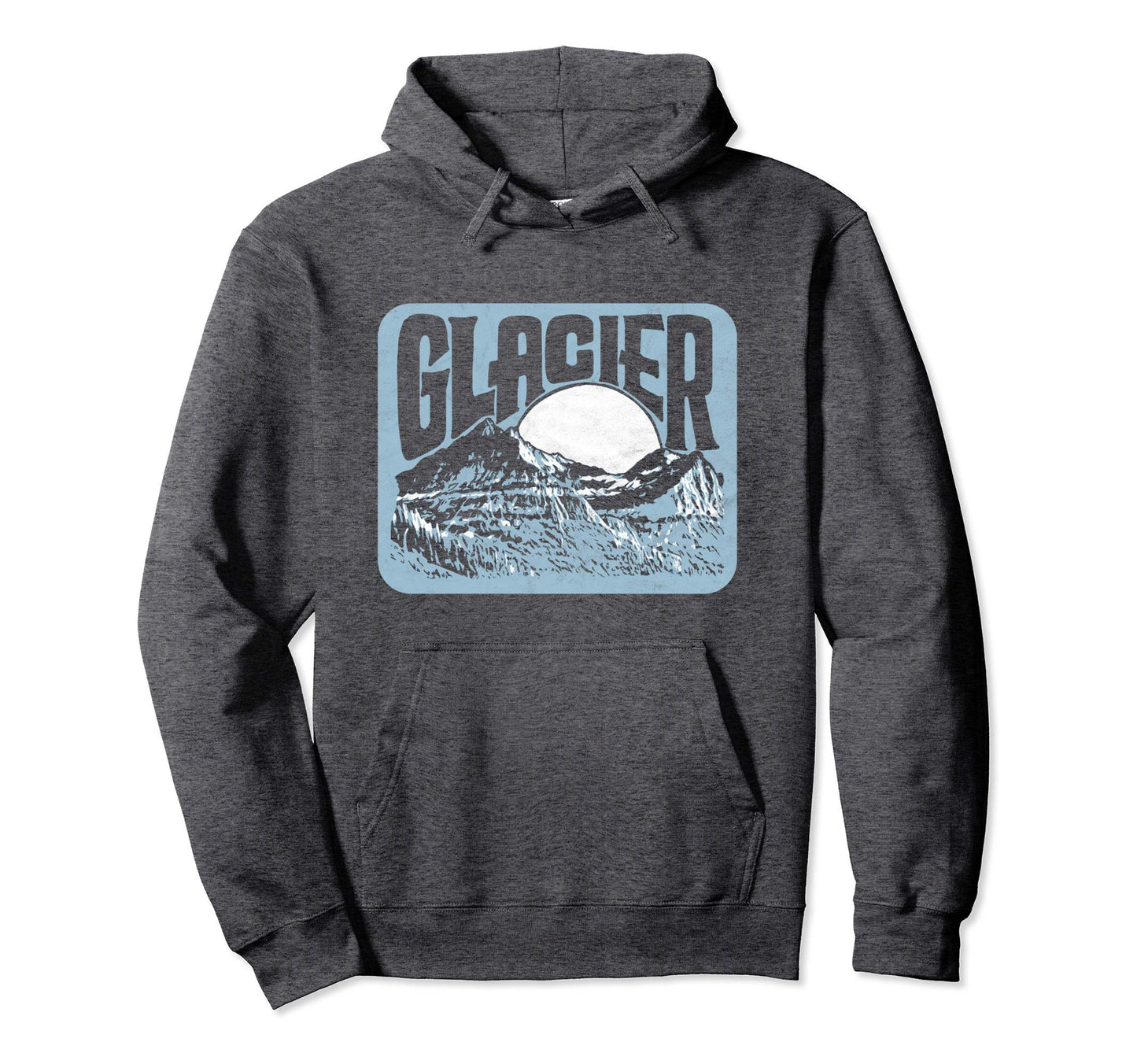 Glacier National Park Distressed 80S Hoodie - Unique Graphic Men Women - T-Shirt, Sweatshirt, Hoodie
