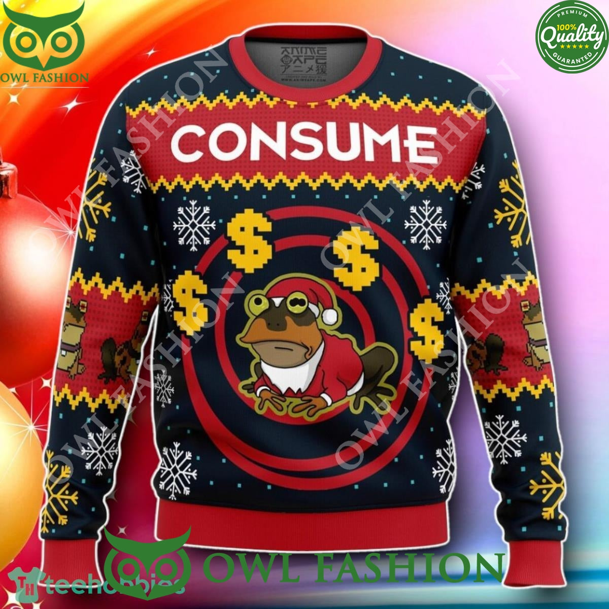 Hypnotoad Consume Futurama Christmas Ugly Sweater - Adult & Kids T-Shirts, Sweatshirts & Hoodies apparel design preview 1