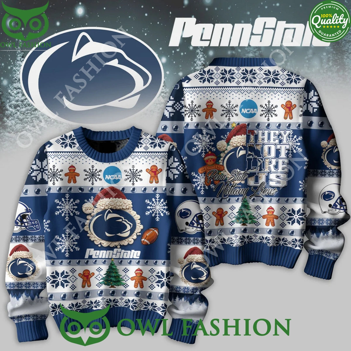 NCAA Penn State Nittany Lions Christmas Ugly sweater - Adult & Kids T-Shirts, Sweatshirts & Hoodies apparel design preview 1