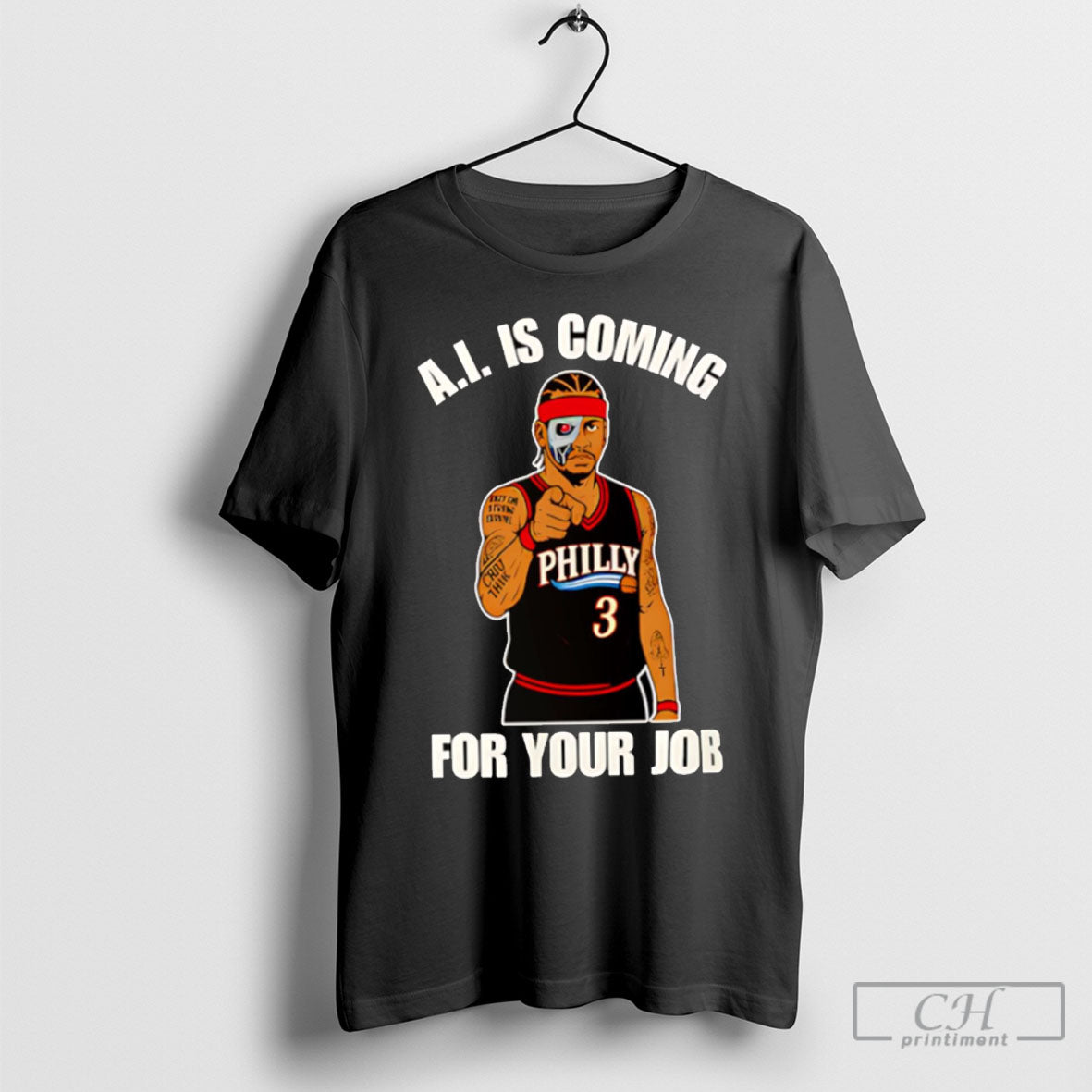 A I Is Coming For Your Job Allen Iverson - Adult & Kids T-Shirts, Sweatshirts & Hoodies apparel design preview 1