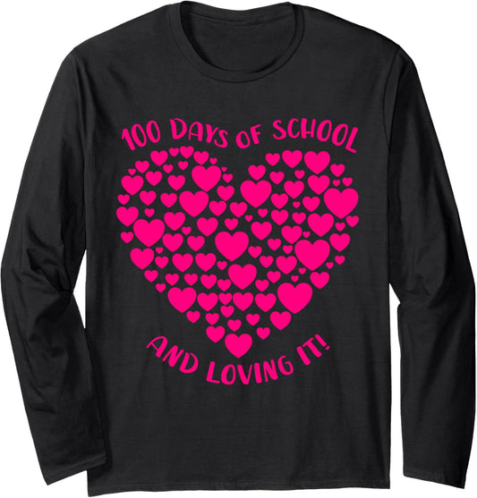 100Th Day School Teacher Heart Valentine Day Tee Trendy Look