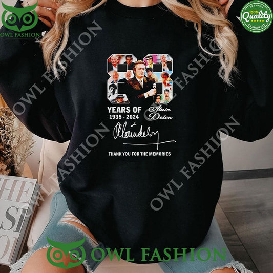 Alain Delon 88 Years Of The Memories 1935 2024 - Adult & Kids T-Shirts, Sweatshirts & Hoodies apparel design preview 1