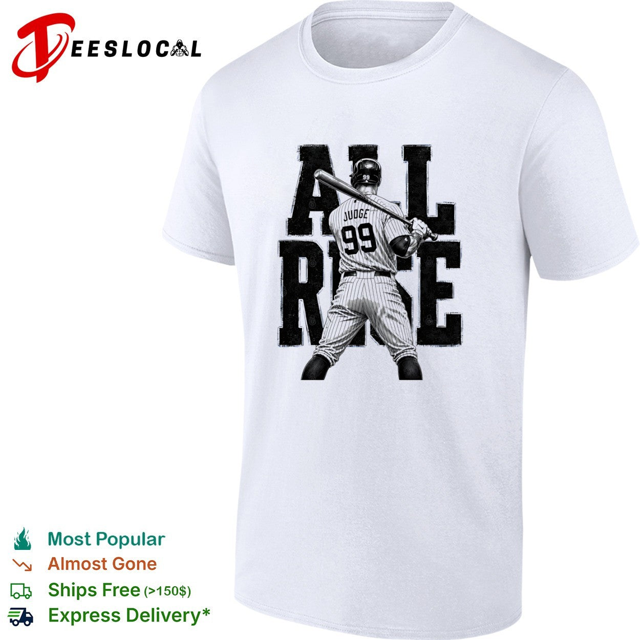 Aaron Judge All Rise 99 New York Yankees - Adult & Kids T-Shirts, Sweatshirts & Hoodies apparel design preview 1