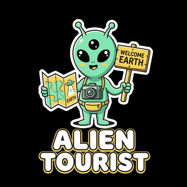 Alien Tourist - Adult & Kids T-Shirts, Sweatshirts & Hoodies apparel design preview 1