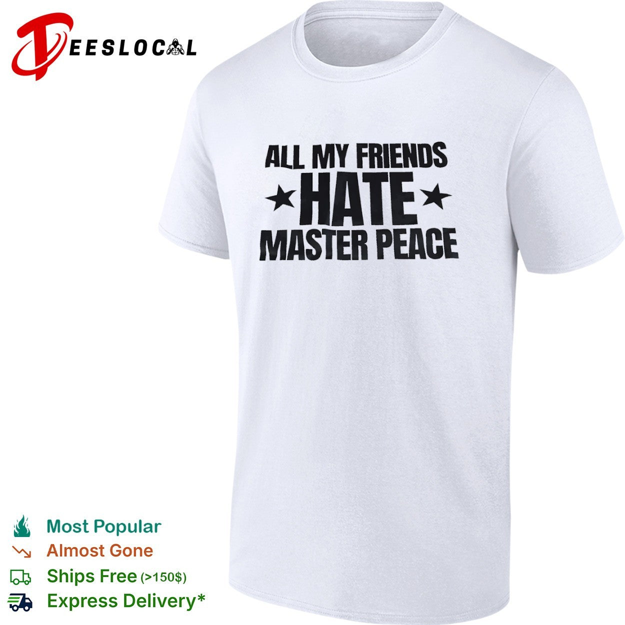 All My Friends Hate Master Peace - Adult & Kids T-Shirts, Sweatshirts & Hoodies apparel design preview 1