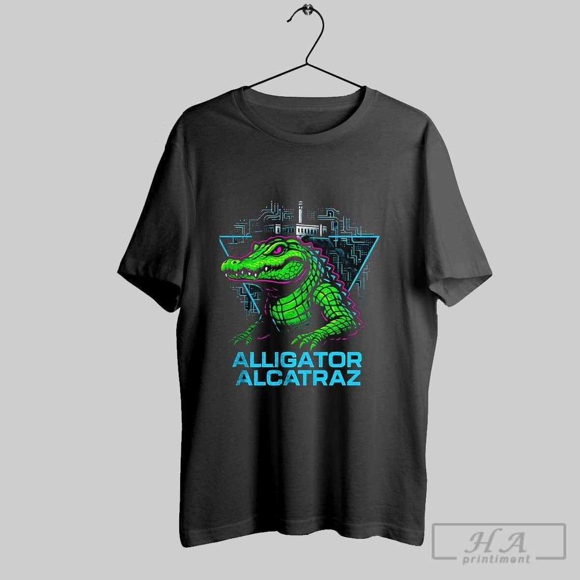 Alligator Alcatraz Neon Cityscape - Adult & Kids T-Shirts, Sweatshirts & Hoodies apparel design preview 1