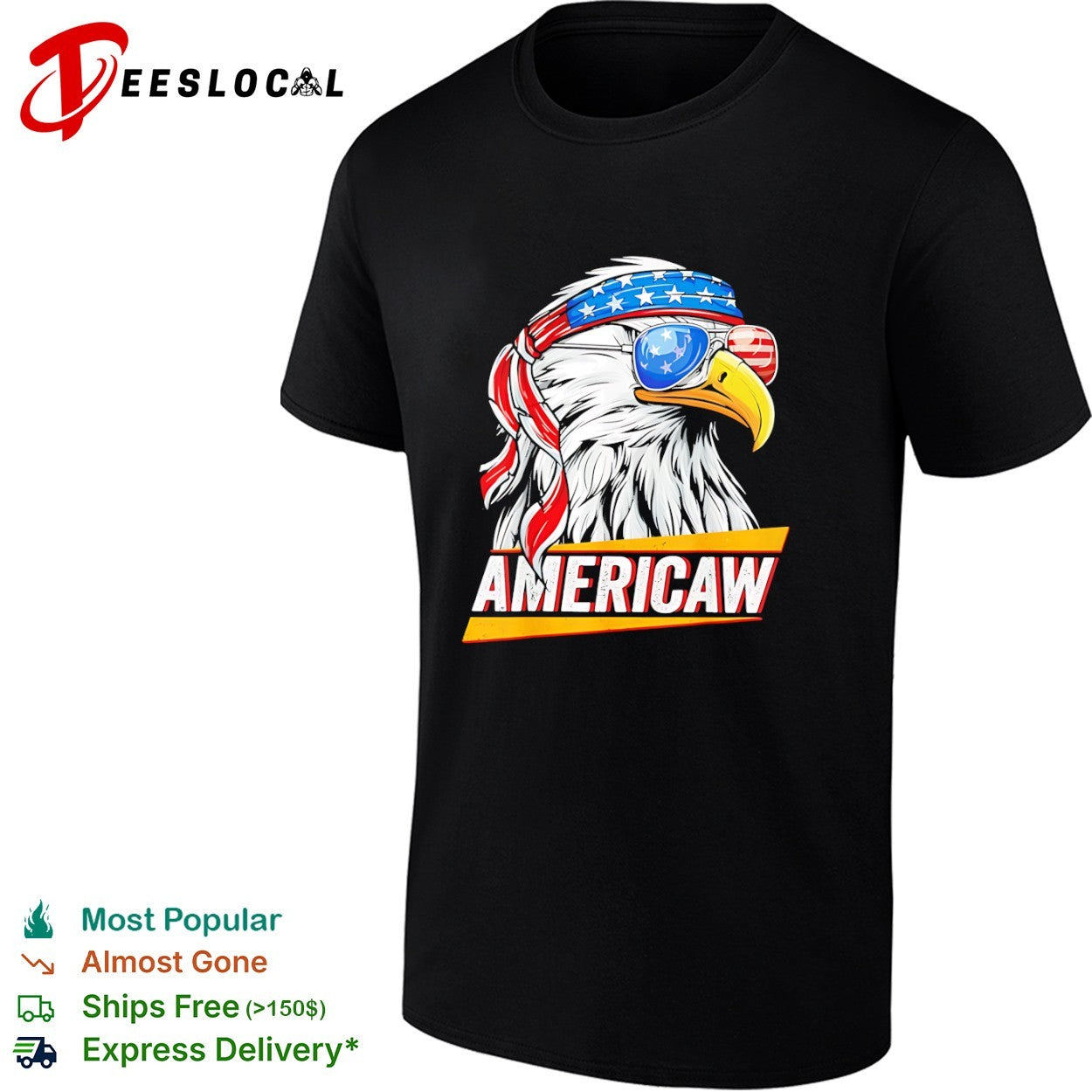 Americaw Bald Eagle USA Flag Patriotic Headband - Adult & Kids T-Shirts, Sweatshirts & Hoodies apparel design preview 1