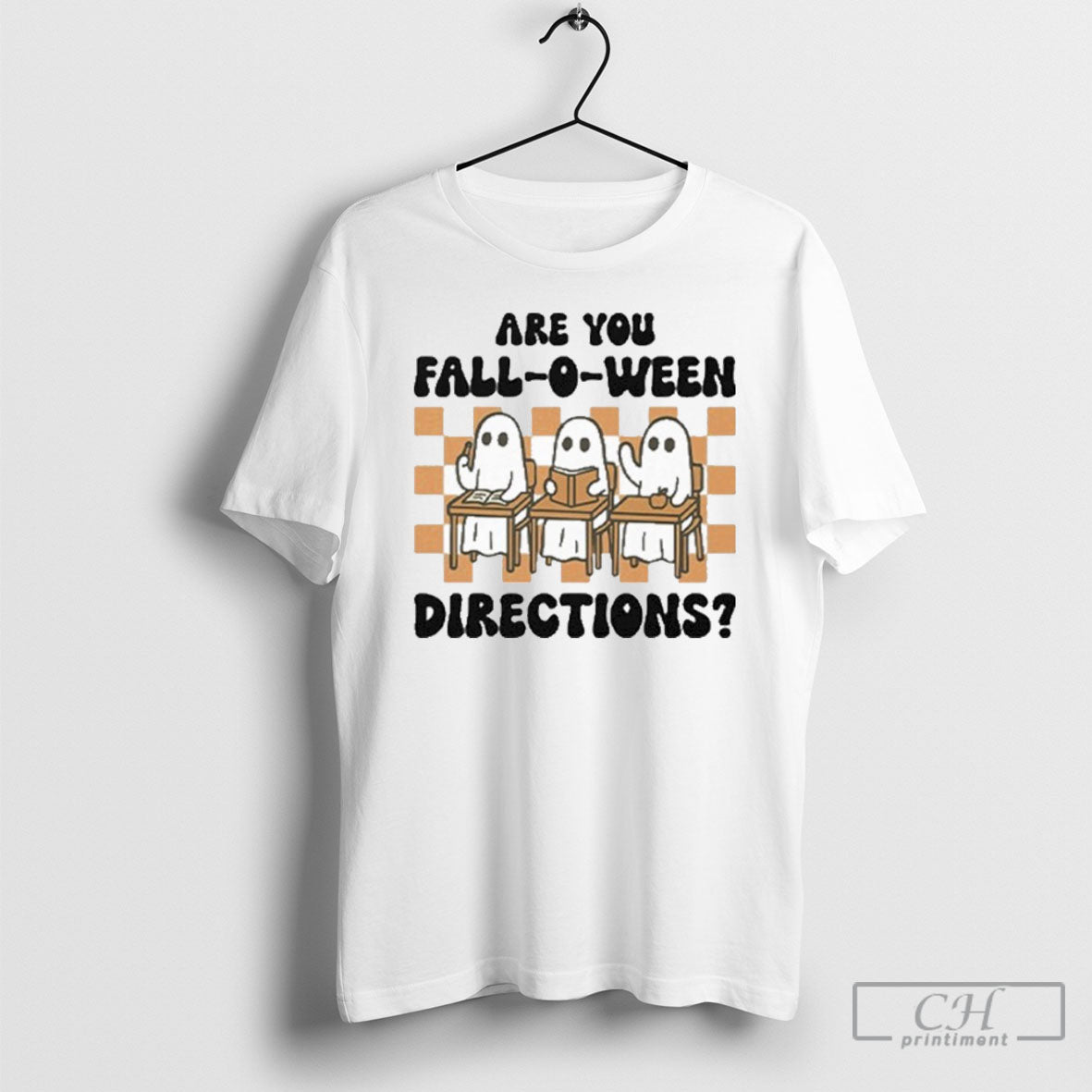 Are You Fall O Ween Directions Ghost Teacher - Adult & Kids T-Shirts, Sweatshirts & Hoodies apparel design preview 1