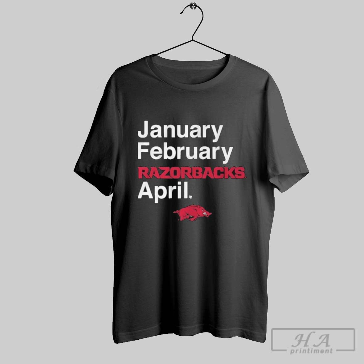 Arkansas Basketball January February Razorbacks April - Adult & Kids T-Shirts, Sweatshirts & Hoodies apparel design preview 1