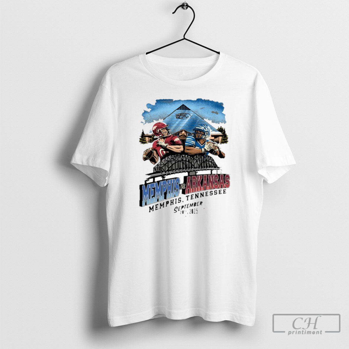 Arkansas Vs Memphis Game Day 2025 September 20th - Adult & Kids T-Shirts, Sweatshirts & Hoodies apparel design preview 1