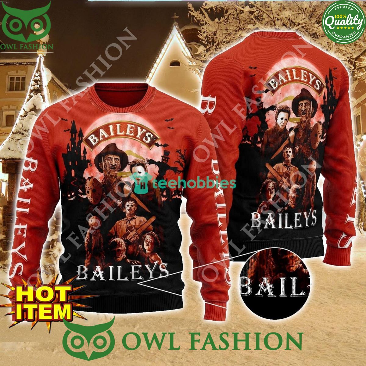 Baileys Irish Cream Horror Halloween Night Ugly - Adult & Kids T-Shirts, Sweatshirts & Hoodies apparel design preview 1