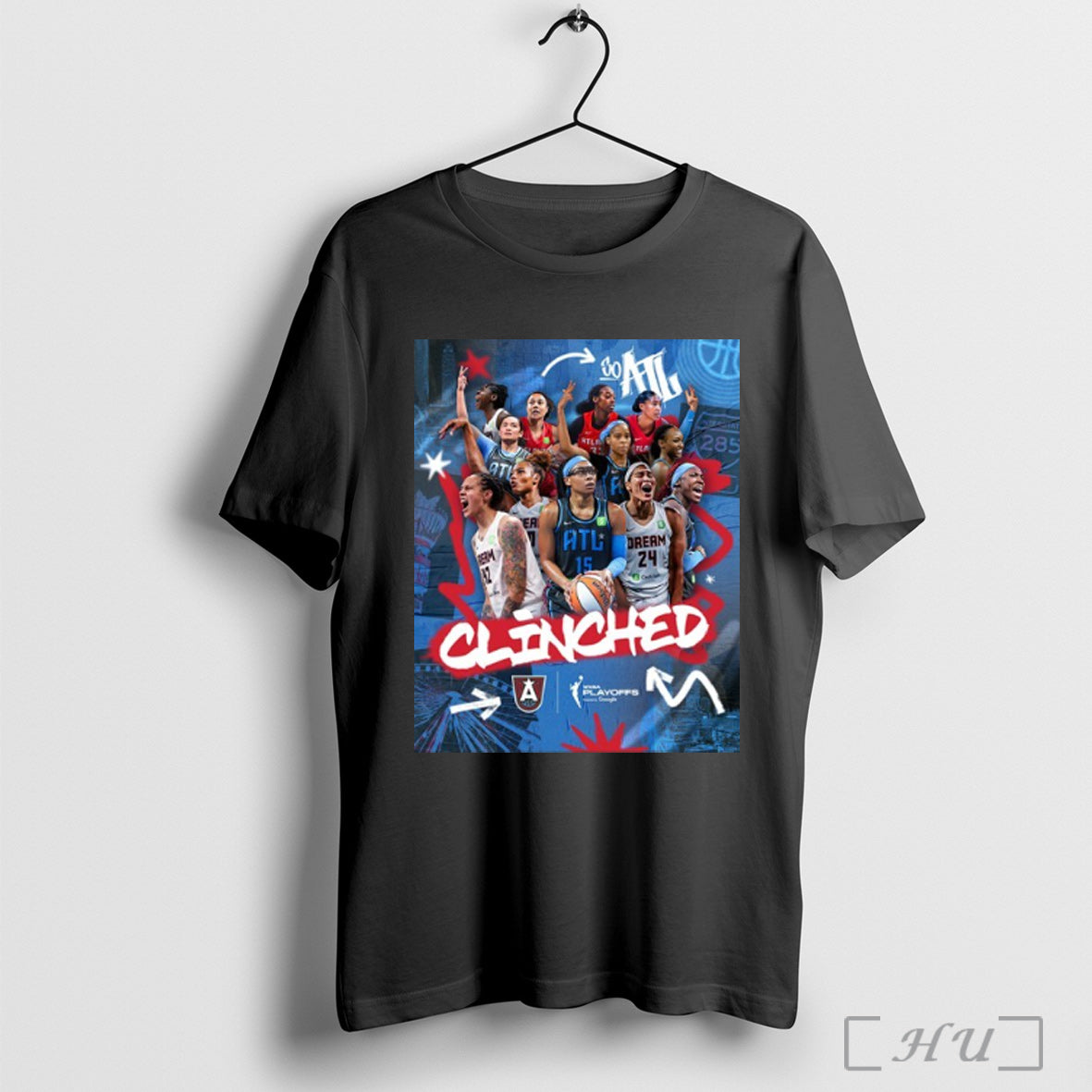 Atlanta Dream 2025 Wnba Playoffs Clinched - Adult & Kids T-Shirts, Sweatshirts & Hoodies apparel design preview 1