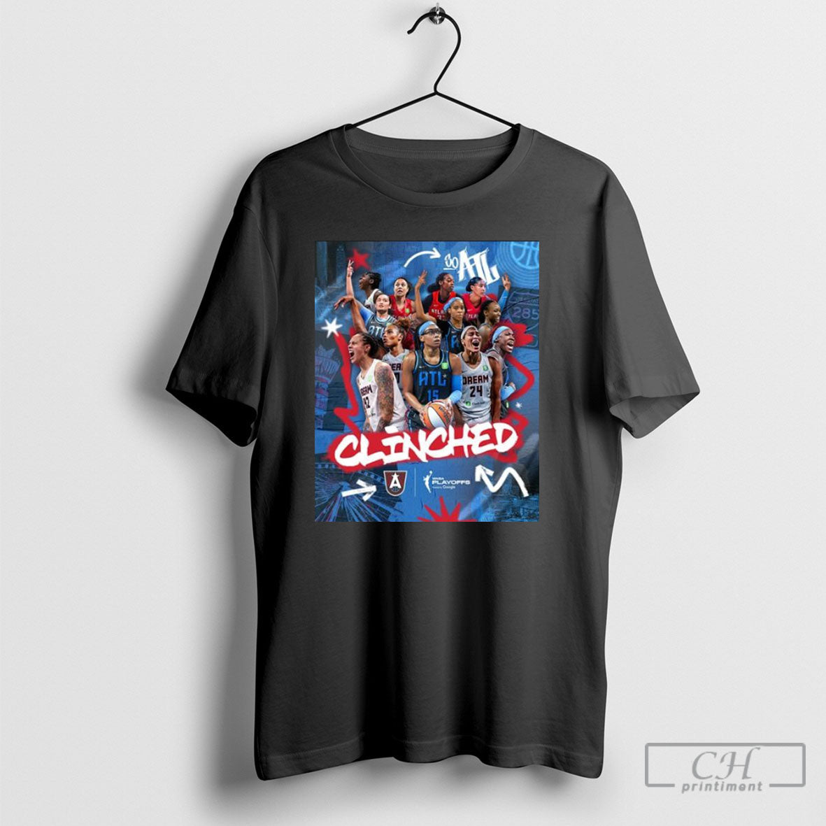 Atlanta Dream 2025 Wnba Playoffs Clinched - Adult & Kids T-Shirts, Sweatshirts & Hoodies apparel design preview 1