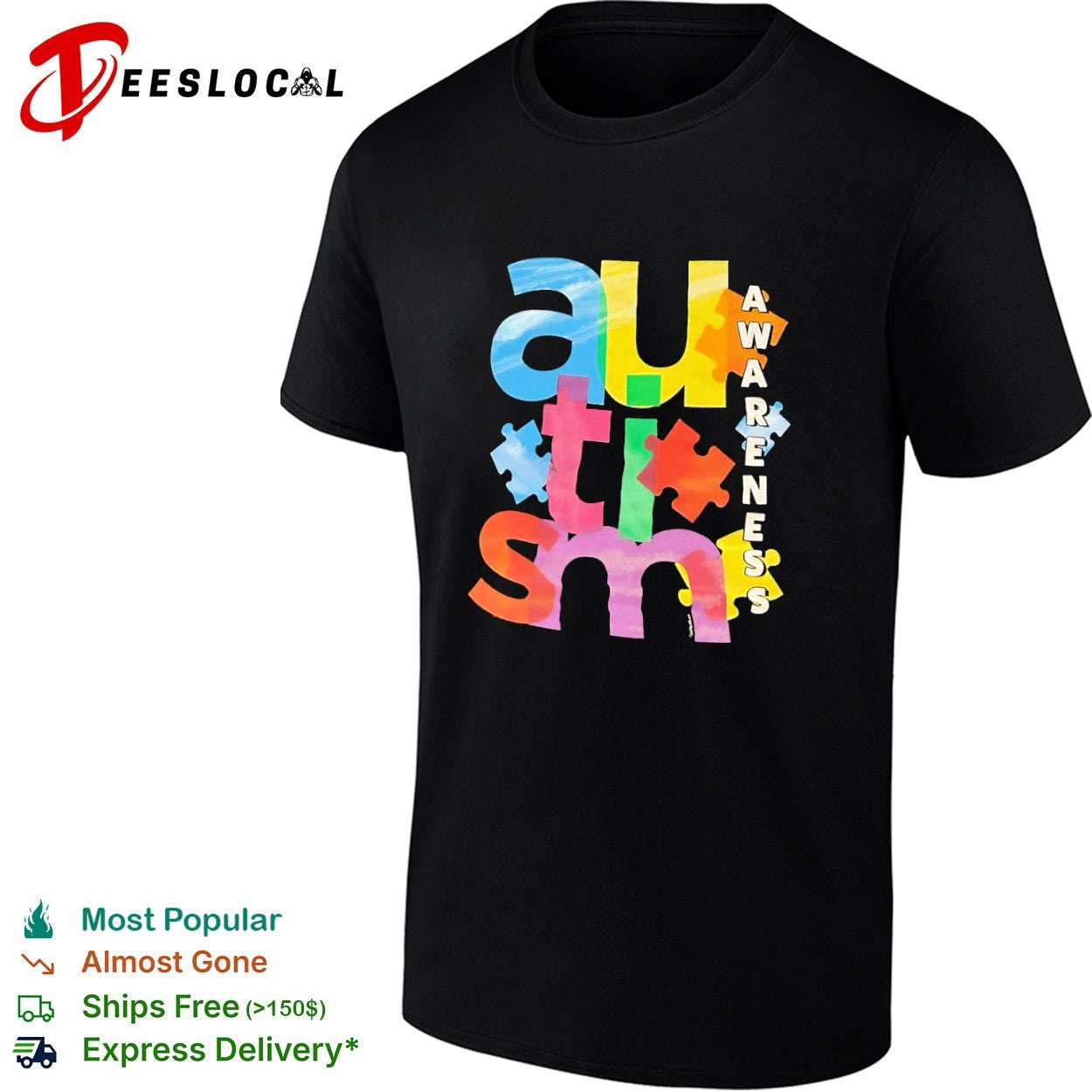 Autism awareness puzzle - Adult & Kids T-Shirts, Sweatshirts & Hoodies apparel design preview 1