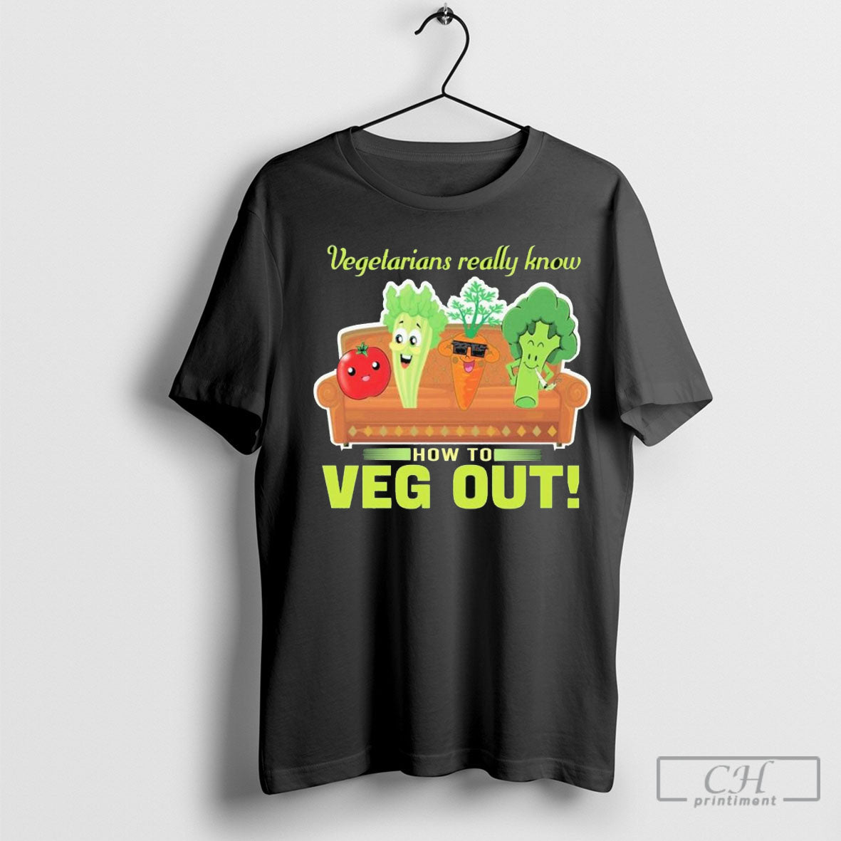 Awesome Vegetarians Really Know How To Veg Out - Adult & Kids T-Shirts, Sweatshirts & Hoodies apparel design preview 1