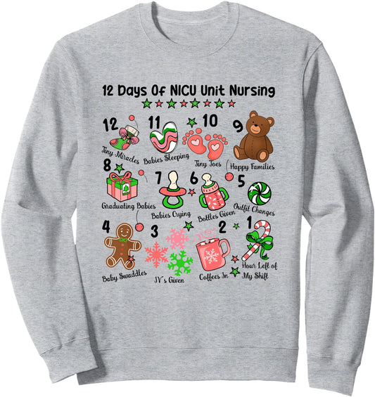 12 Days Nicu Unit Nursing Nicu Nurse Tee Authentic Apparel