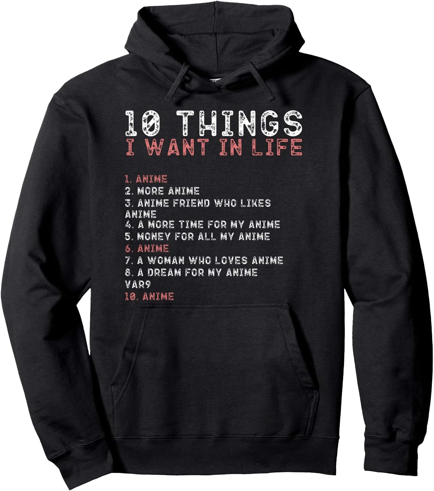 10 Things I Want My Life Shirts Anime Lovers Long Sleeve Unique Design