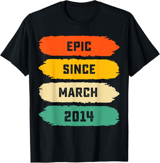 12Th Awesome Since March 2014 12 Years Old Tee Retro Merch