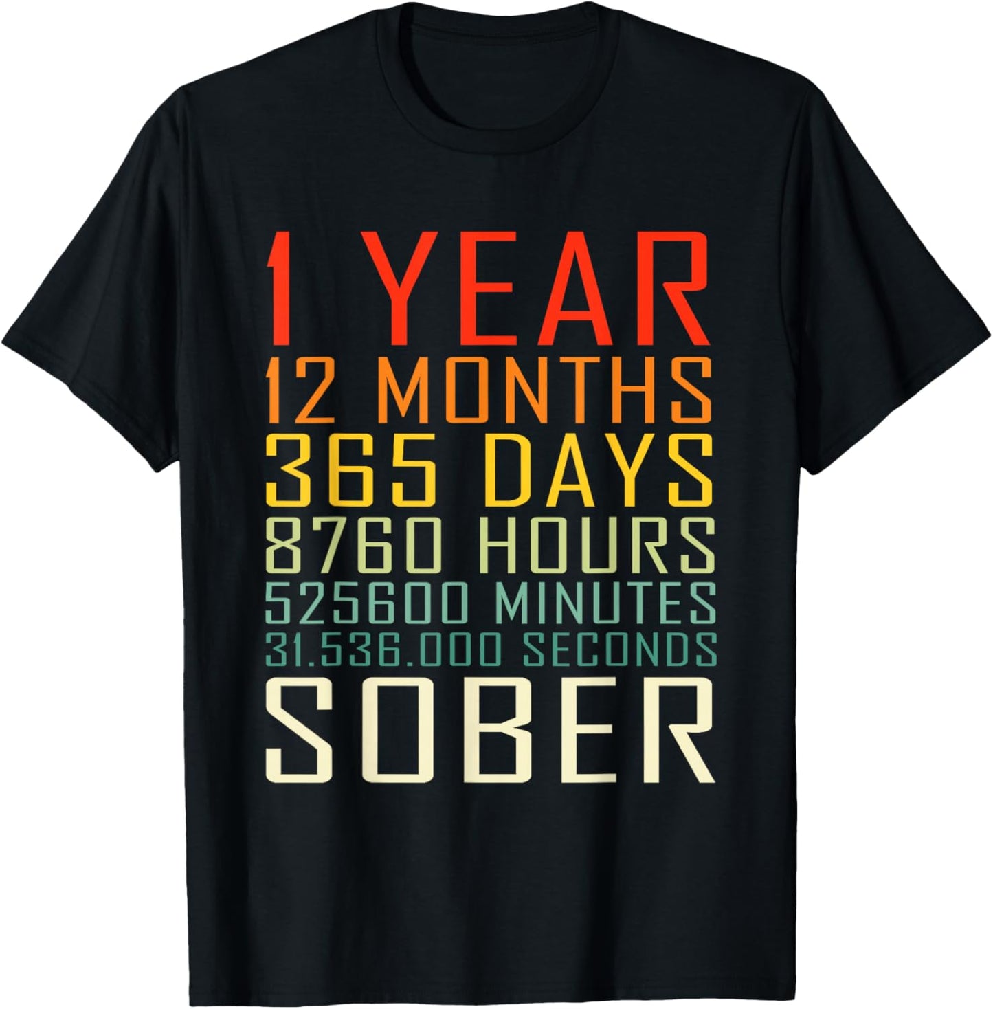 1 Year Sobriety Anniversary 1 Years Sober TShirt Premium Collection