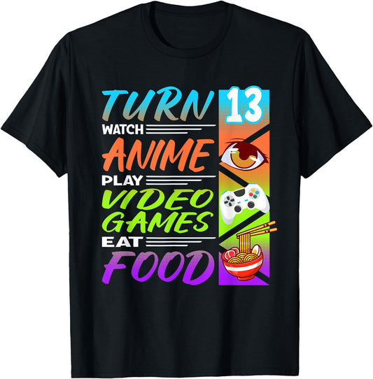 13Th I Gamer I 90S Kawaii Ramen Noodles Anime Tee Exclusive Art
