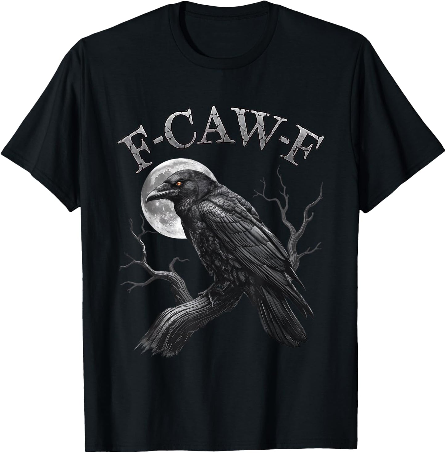 Black Crow, F-Caw-F Funny Bird Moon Gothic Adult - Adult & Kids T-Shirts, Sweatshirts & Hoodies apparel design preview 1
