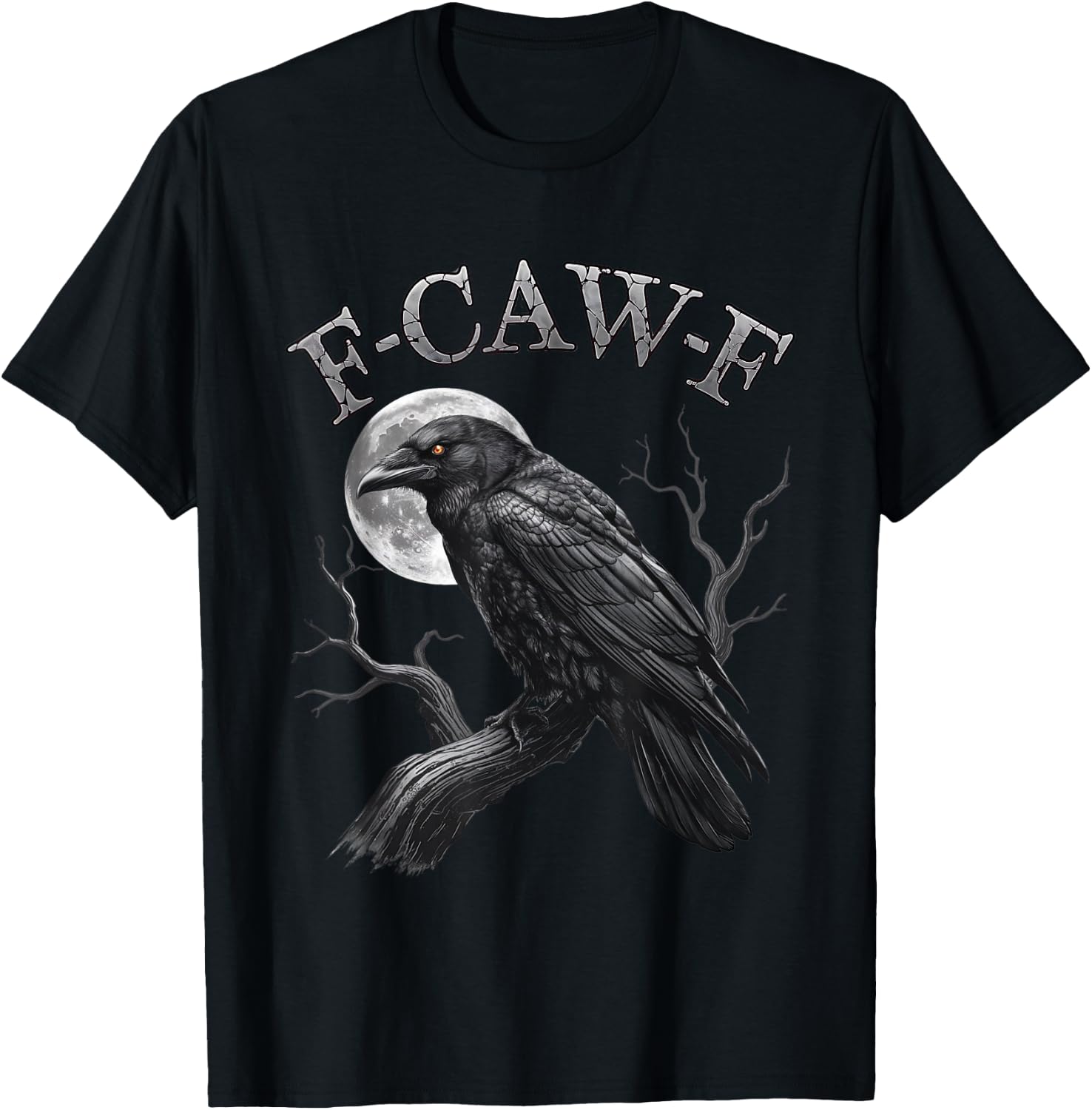 Black Crow, F-Caw-F Funny Bird Moon Gothic Adult - Adult & Kids T-Shirts, Sweatshirts & Hoodies apparel design preview 1