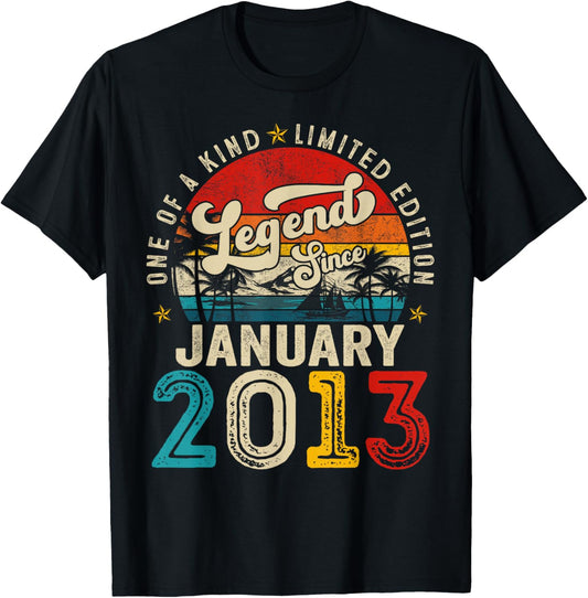 13 Year Old Legend Since January 2013 13Th TShirt Unique Collection