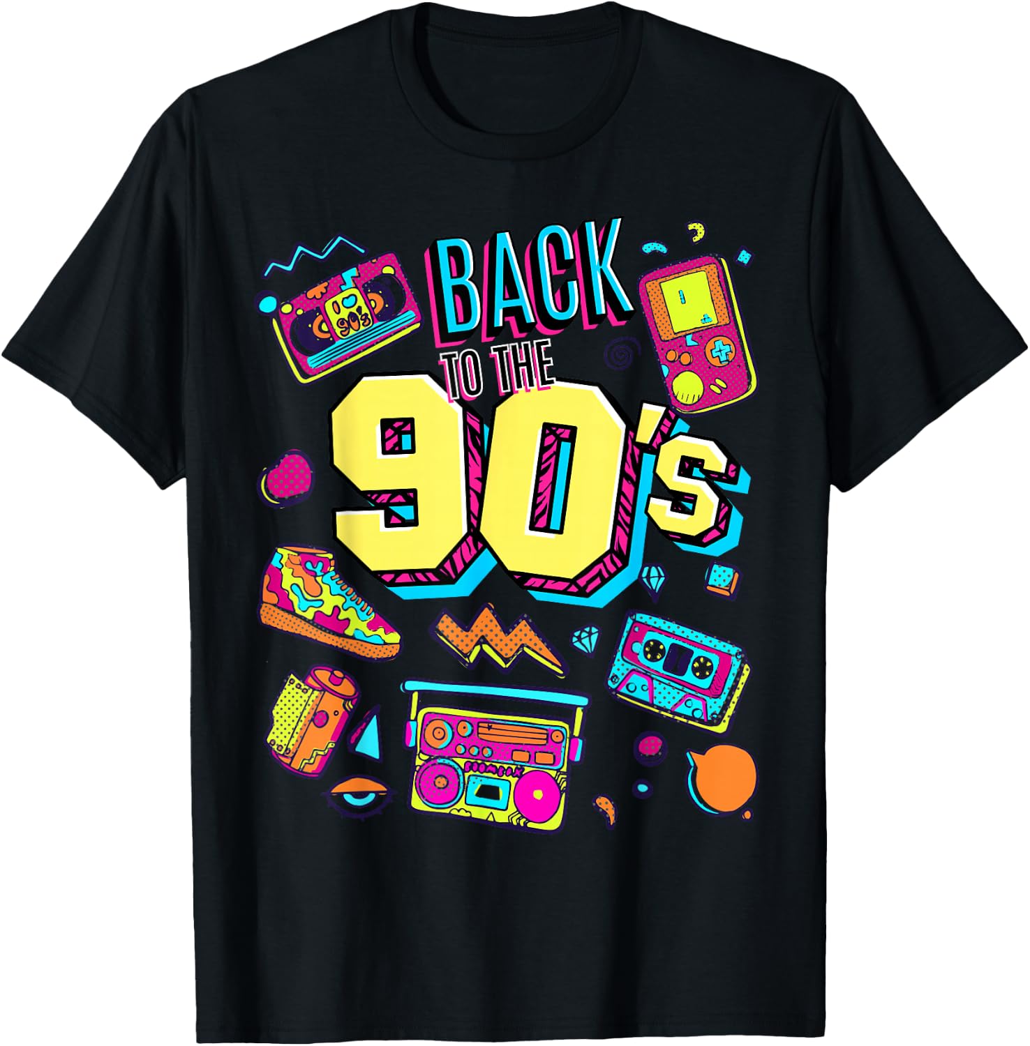Men's Women's Kids Vintage Retro Back to 90's Graphic - Adult & Kids T-Shirts, Sweatshirts & Hoodies apparel design preview 1
