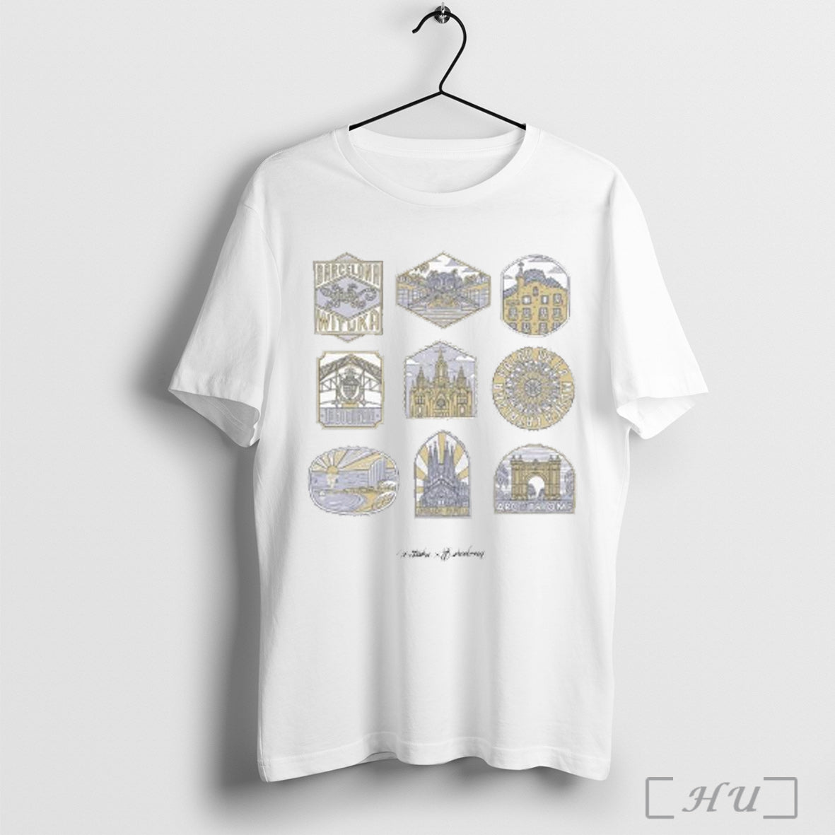 Barcelona Stamps Wituka - Adult & Kids T-Shirts, Sweatshirts & Hoodies apparel design preview 1