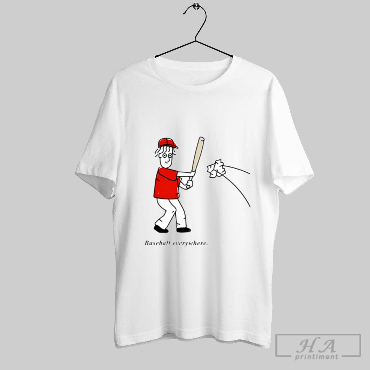Baseball Everywhere Cartoon Meme - Adult & Kids T-Shirts, Sweatshirts & Hoodies apparel design preview 1