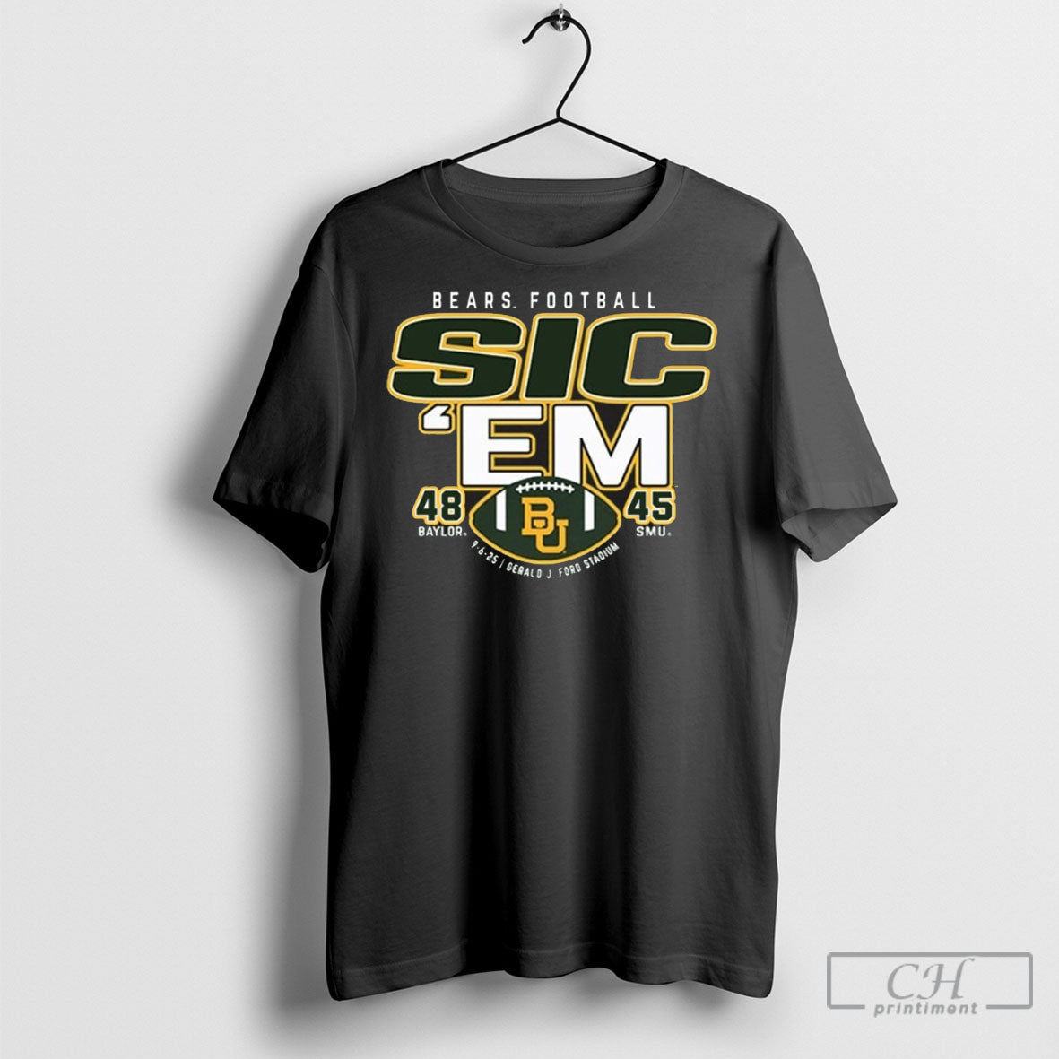 Baylor Bears Football Sic Em 2025 48 45 Smu - Adult & Kids T-Shirts, Sweatshirts & Hoodies apparel design preview 1