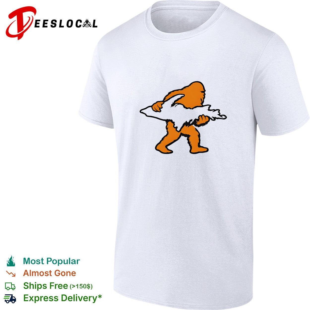 Bigfoot Holding UP Of Michigan Upper Peninsula - Adult & Kids T-Shirts, Sweatshirts & Hoodies apparel design preview 1