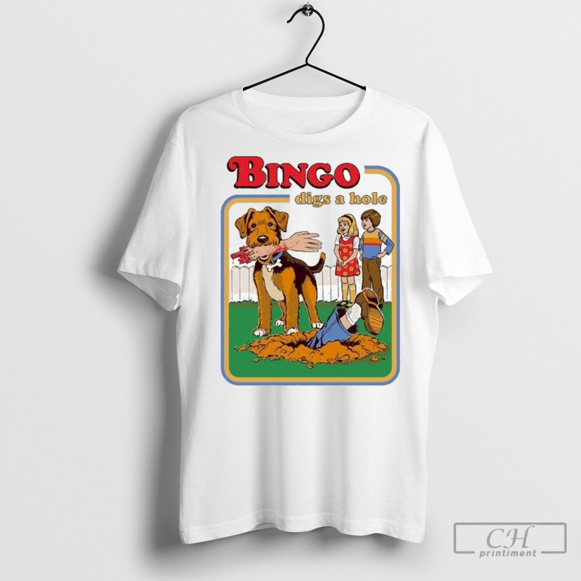 Bingo Digs A Hole Dog Hand - Adult & Kids T-Shirts, Sweatshirts & Hoodies apparel design preview 1